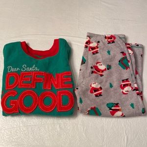Carter’s 4T Santa Fleece Red and Green 2 Piece Pajama Set
